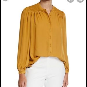 NWT smocked long sleeve blouse